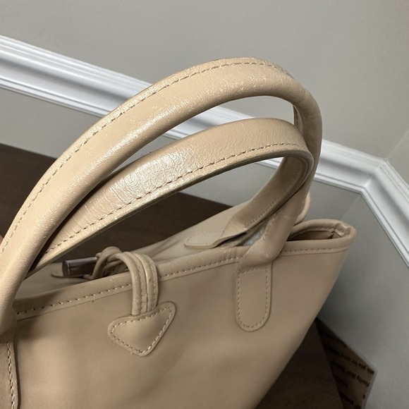 Longchamp Roseau Heritage Tan Beige Leather Tote Bag France Toggle Preppy - Picture 11 of 16